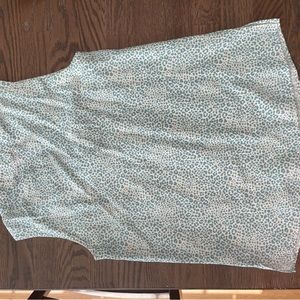 Vilagallo top. Blue leopard with gold stripes.